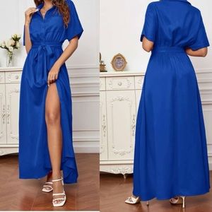 Shein Solid Button Up Shirt Dress